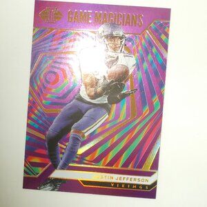 Justin Jefferson 2024 Panini Football Illusions Purple Game Magicians 3/50 Minn.